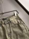 Balenciaga Heavy Washed Distressed Denim Trousers Green 01.03