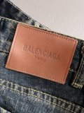 Balenciaga Heavy Washed Distressed Leg Denim Trousers Drak Blue 01.03
