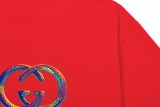 Gucci Snake Year Limited Edition Double G Letter Print Short Sleeve T-shirt Red 01.13