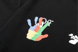 OFF-WHITE Hand-painted palm LOGO print short-sleeved T-shirt Black 01.13