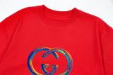 Gucci Snake Year Limited Edition Double G Letter Print Short Sleeve T-shirt Red 01.13