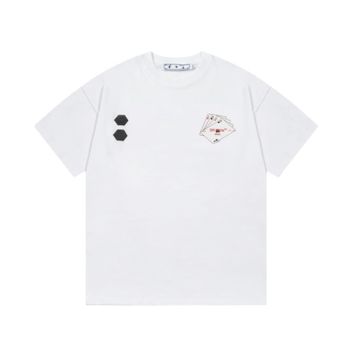 OFF-WHITE Playing Cards Logo Printed Short Sleeve T-Shirt White 01.13
