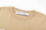 OFF-WHITE Hand-painted palm LOGO print short-sleeved T-shirt Brown 01.13