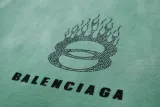 Balenciaga Flame Rhinestone Short Sleeve T-Shirt Green 25218
