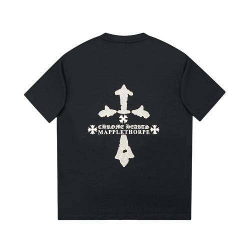 Chrome Hearts 24ss Silicone Printed Diamond Cross Short Sleeve T-shirt Black 25306