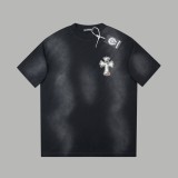 Chrome Hearts 24ss denim patch cross short-sleeved T-shirt Black 25306