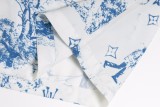 Louis Vuitton 24ss retro hand-painted print suit shorts Blue 25306