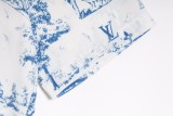 Louis Vuitton 24ss retro hand-painted print suit shirt Blue 25306
