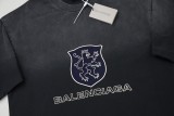 Balenciaga 24ss Towel Lion Short Sleeve T-Shirt Black 25306