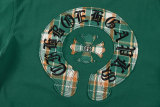 Chrome Hearts 24ss embroidered patch horseshoe short-sleeved T-shirt Green 25306