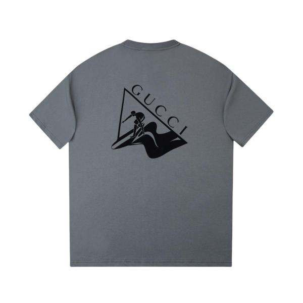 Gucci 24ss surf print short-sleeved T-shirt Grey 25306
