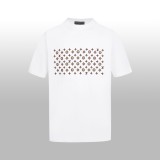 Louis Vuitton Hand-painted smiley face LOGO printed short-sleeved T-shirt White 25313