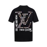 Louis Vuitton Hand-painted smiley face LOGO printed short-sleeved T-shirt Black 25313