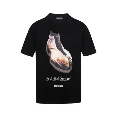 Balenciaga Add to Cart Shoes Print Short Sleeve T-shirt Black 25313