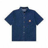 Louis Vuitton 25SS catwalk denim short-sleeved shirt Blue 25320