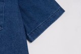 Louis Vuitton 25SS catwalk denim short-sleeved shirt Blue 25320