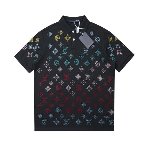 Louis Vuitton Colorful rhinestone lapel short-sleeved shirt 25327