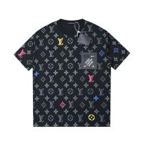 Louis Vuitton all-over printed pocket zipper short-sleeved T-shirt Black 25327