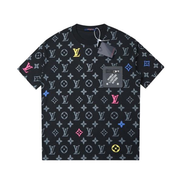 Louis Vuitton all-over printed pocket zipper short-sleeved T-shirt Black 25327