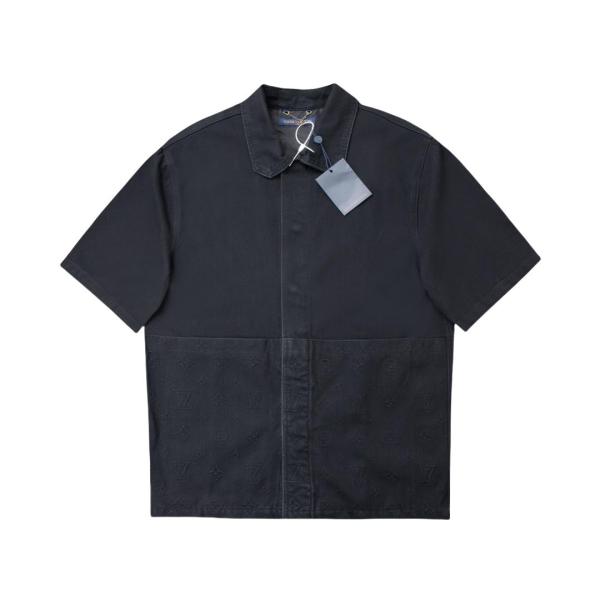 Louis Vuitton Heavy Washed Denim Shirt Black 25327