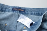 Louis Vuitton Heavy Washed Denim Shorts Blue 25327