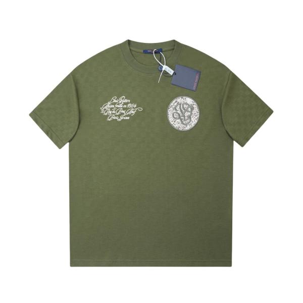 Louis Vuitton Checkerboard jacquard embroidered short-sleeved T-shirt 25327