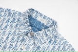 Dior x Stussy classic logo print light blue long-sleeved shirt 25403