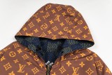 Louis Vuitton Reversible zip-up jacket with hood and classic floral print 25403