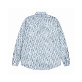 Dior x Stussy classic logo print light blue long-sleeved shirt 25403