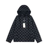 Gucci Classic Pattern Reversible Zip-Up Hooded Jacket 25403