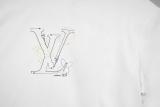 Louis Vuitton hand-painted line painting logo short-sleeved T-shirt White 25424