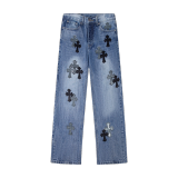 Chrome Hearts Star Cross Leather Jeans 25424
