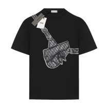Dior shoulder bag printed logo short-sleeved T-shirt Black 25424