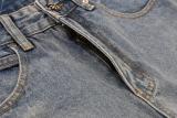 Chrome Hearts Hong Kong City Limited Series Sanskrit Cross Patch Leather Jeans 25424