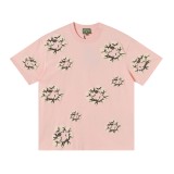 Denim Tears Classic Kapok logo short-sleeved T-shirt pink 25509