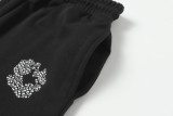 Denim Tears Crystal patch cotton logo design shorts Black 25509