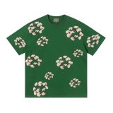 Denim Tears Classic Kapok logo short-sleeved T-shirt Green 25509