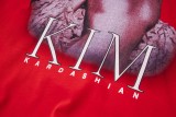 Balenciaga KIM portrait design short-sleeved T-shirt Red 25509