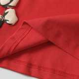 Denim Tears Classic Kapok logo short-sleeved T-shirt Red 25509
