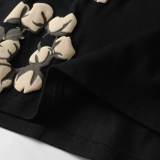 Denim Tears Classic Kapok logo short-sleeved T-shirt Black 25509