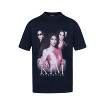 Balenciaga KIM portrait design short-sleeved T-shirt Black 25509