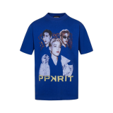 Balenciaga PPKRIT portrait design short-sleeved T-shirt Blue 25509