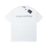 Louis Vuitton Letter patch diamond logo short sleeve T-shirt White 25529