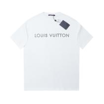 Louis Vuitton Letter patch diamond logo short sleeve T-shirt White 25529