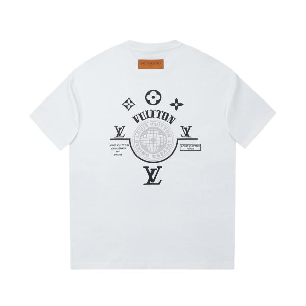 Louis Vuitton Silicone hot stamping design letter logo short sleeve T-shirt White 25529