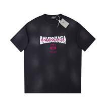 Balenciaga Graffiti flocked letter print short-sleeved T-shirt Black 25529