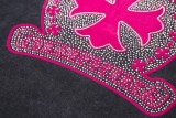 Chrome Hearts Diamond Sanskrit letter logo short-sleeved T-shirt Black 25529