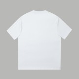 Balenciaga Cut-out denim BB logo short-sleeved T-shirt White 25529