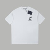 Louis Vuitton 1854 Letter patch diamond logo short sleeve T-shirt White 25529