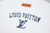 Louis Vuitton Denim patch logo short-sleeved T-shirt White 25529